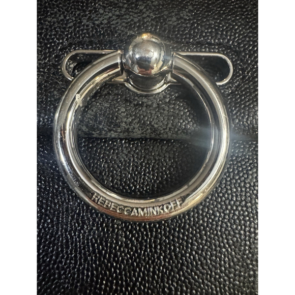 Rebecca Minkoff Jean Black Leather Convertable Crossbody Bag Silver Chain - Picture 2 of 15